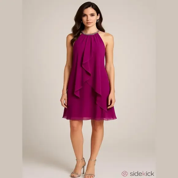slim fit dress slacks SL Fashions New York Organza Satin Bow Gown